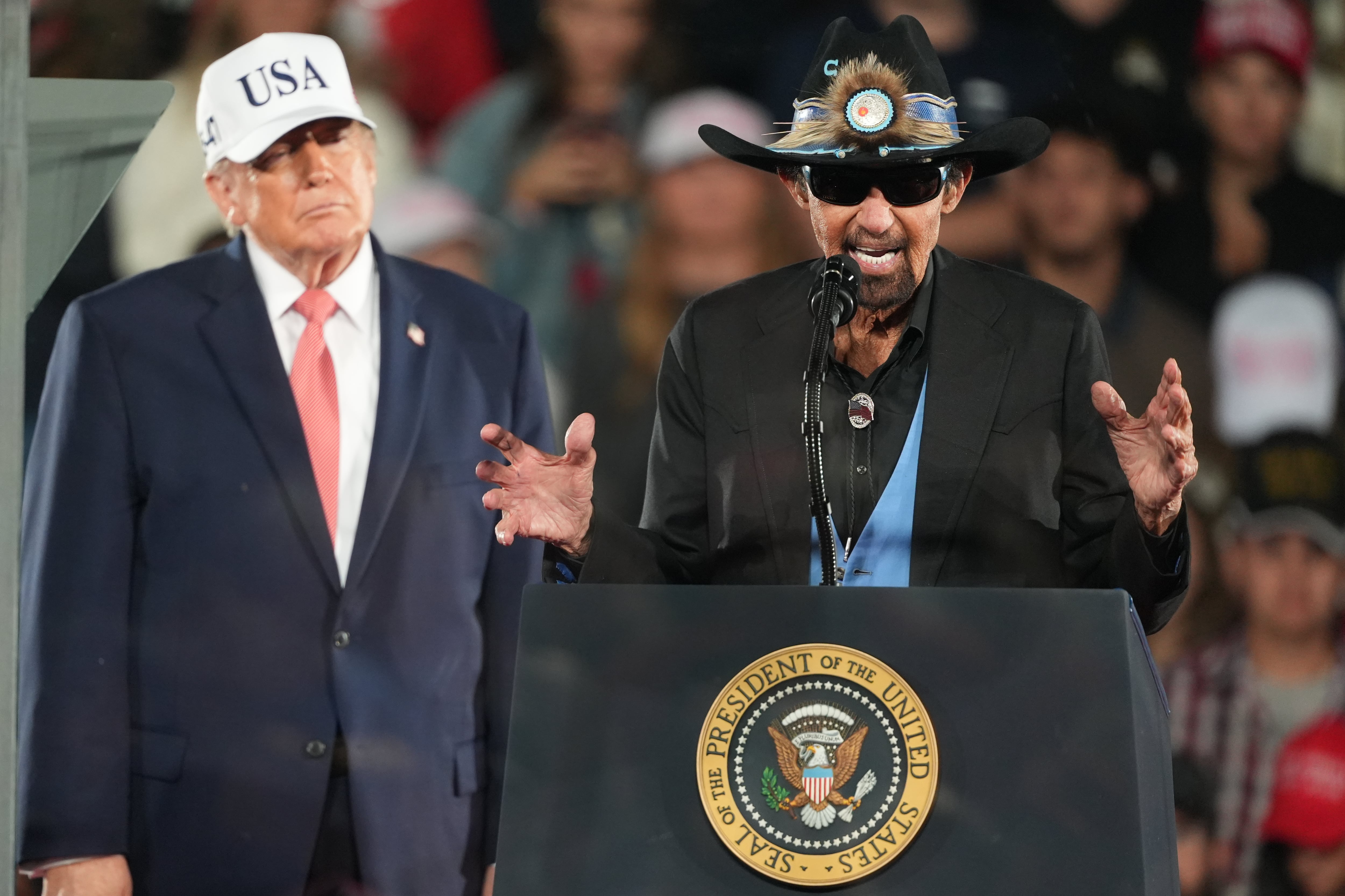 NASCAR legend flies on Air Force One, joins Trump onstage at North Carolina campaign rally