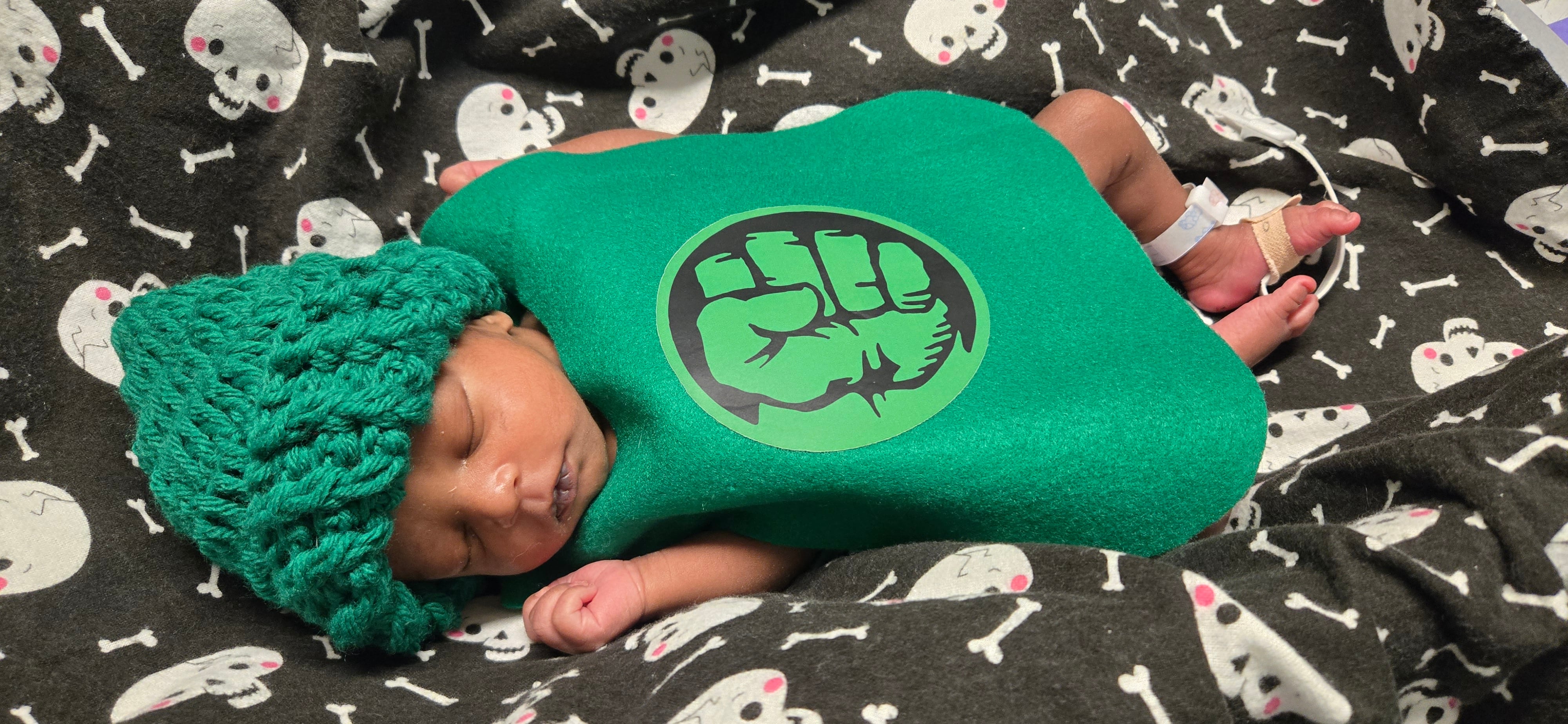 NICU Halloween Little Hulk Piedmont