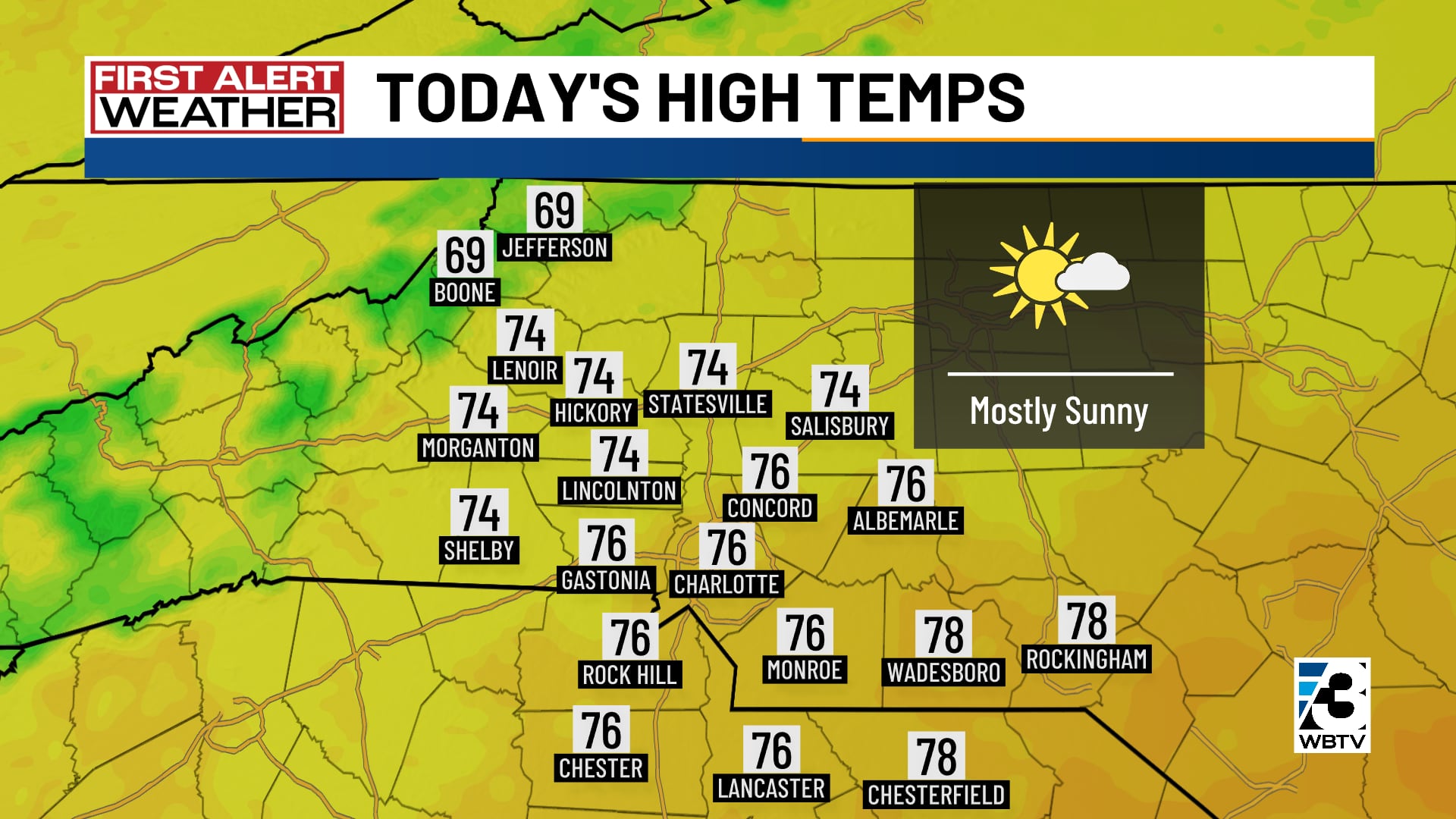 Thursday forecast high temperatures