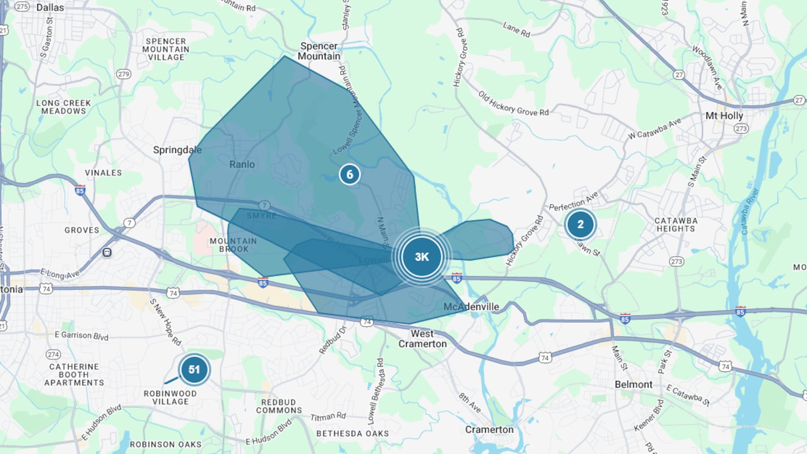 Duke Energy power outage in Gaston County affects thousands of customers