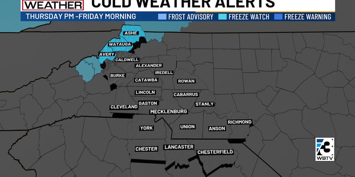 Freeze watch issued for counties in Western North Carolina Freeze watch issued for counties in Western North Carolina