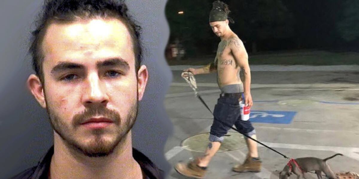 Christopher Railsback Man cited for animal cruelty after pics of dog pulling bricks on chain ...