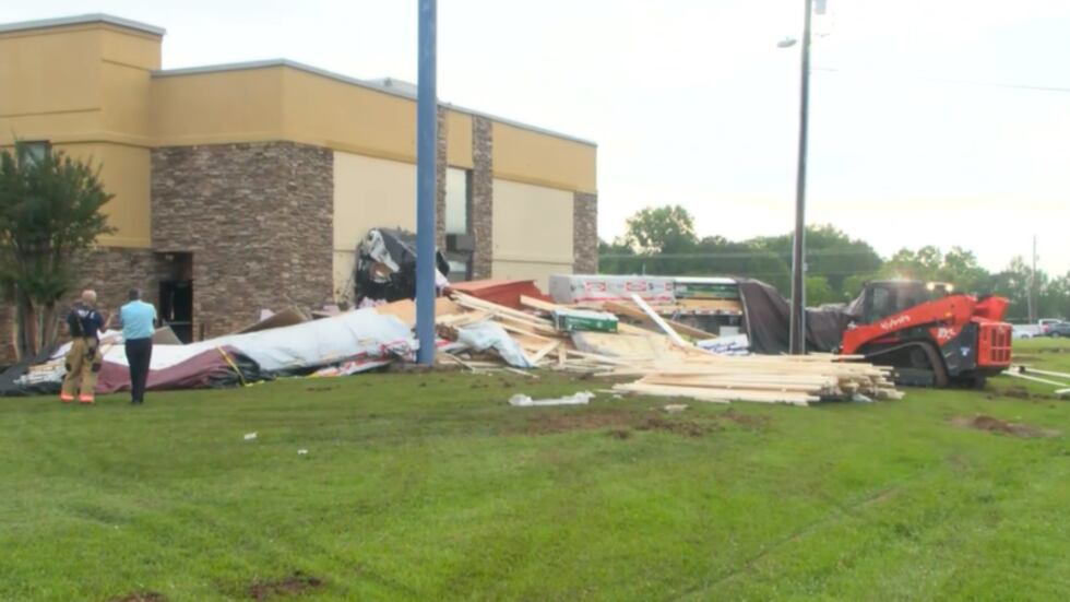 A tractor-trailer crashed into a Comfort Inn in Shelby on Thursday, May 29.