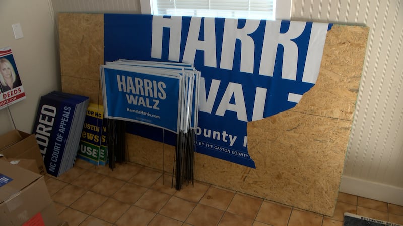 Political signs destroyed outside Gaston County political party