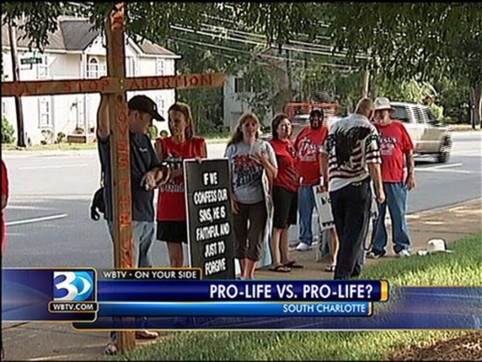 Pro Life Group Pro-life group protests against pro-life church