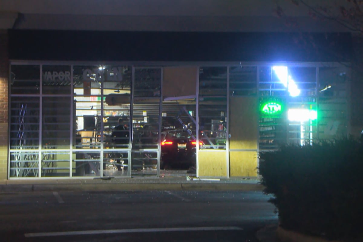 PHOTOS: Stolen car intentionally crashed into Charlotte vape shop, source says PHOTOS: Stolen car intentionally crashed into Charlotte vape shop, source says