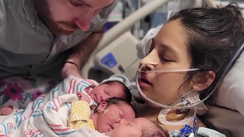 After nearly dying delivering triplets, a Texas mother said she doesn't remember giving birth.