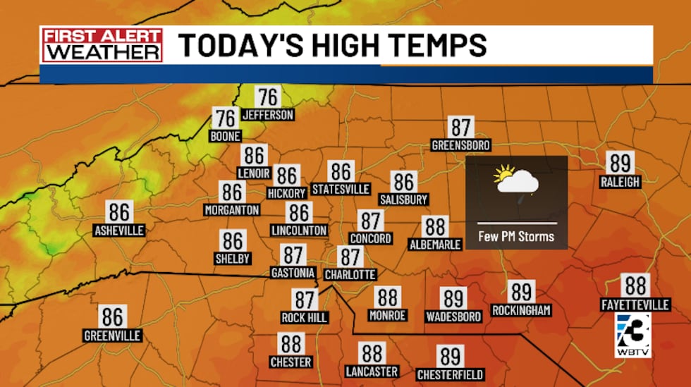 Thursday Temperature Storms remain possible Thursday ahead of weekend cool down in Charlotte