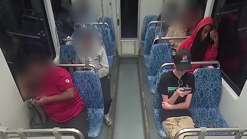 Video shows the moments leading up to and after the Aug. 22 stabbing of a woman (black shirt,...
