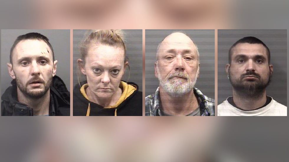 J. Webster (far left), Purser (middle left), Ja. Webster (middle right), Montgomery (right)