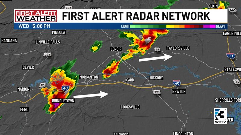 Storms move through Charlotte-area on Dec. 18, 2024.