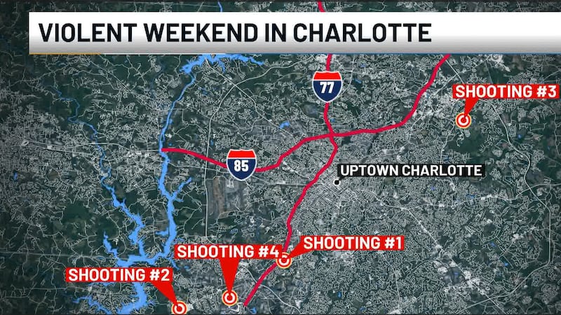 CMPD says five people were killed in four shootings across Charlotte between October 24 and...
