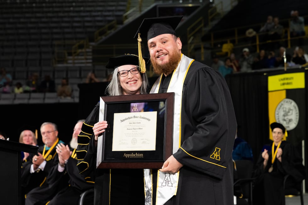 Country music star Luke Combs was given an honorary degree of music by App State on May 7.