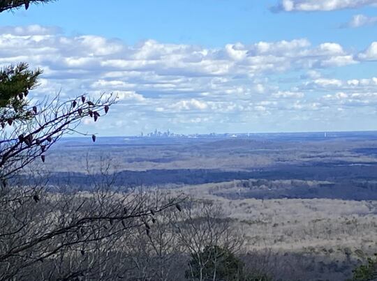Charlotte skyline view from Crowders Mountain.