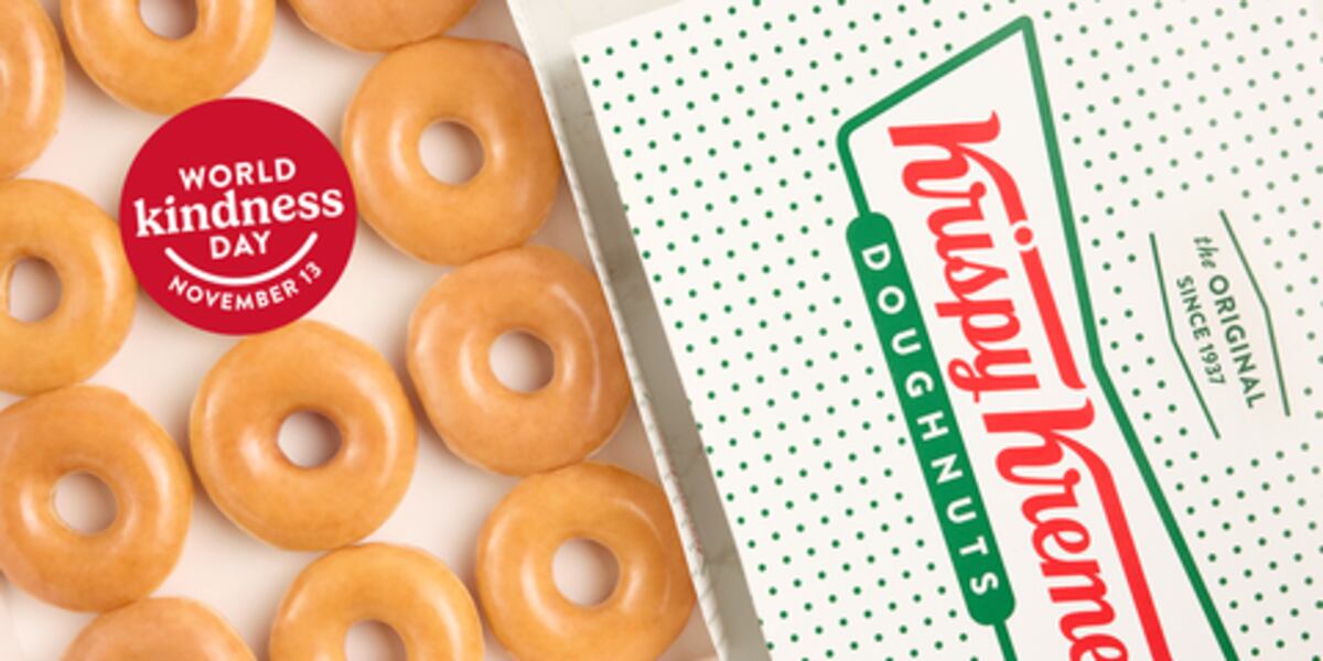 Krispy Kreme offering free doughnuts to celebrate World Kindness Day