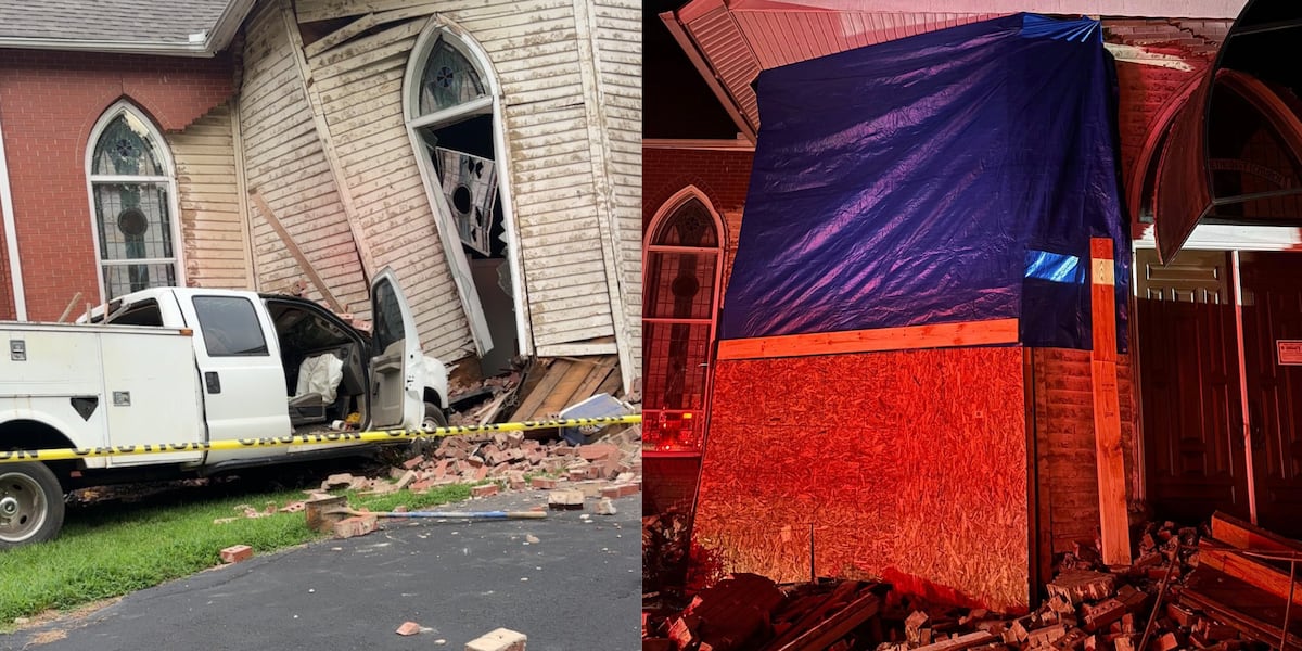 Denver church damaged after truck crashes through building