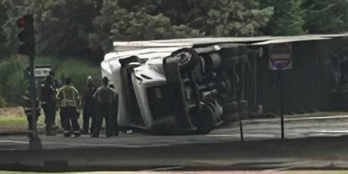 NCDOT: I-85 ramp closed after tractor-trailer flips near downtown Salisbury