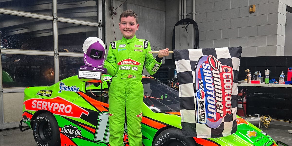 Son of NASCAR champion wins race at Charlotte Motor ...